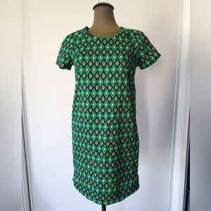 SANS SOUCI Size Medium.  Geometric short sleeve Dress.